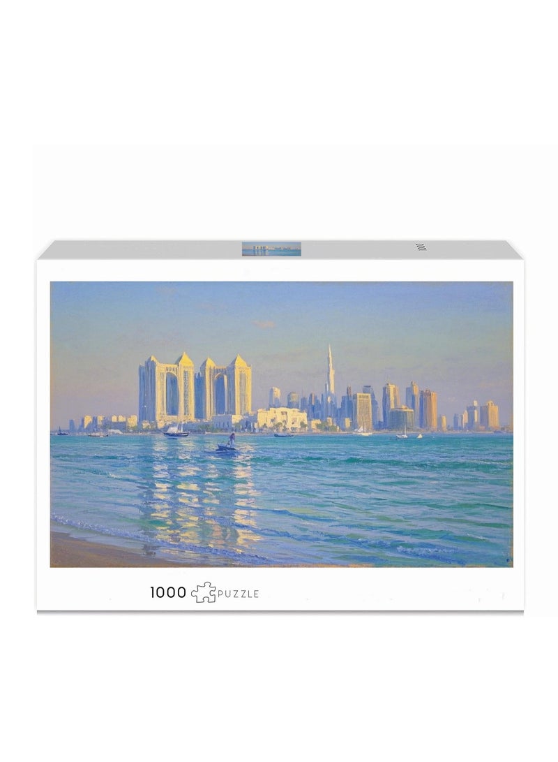 Anna 1000-Piece Dubai Scenic Impression Oil Painting Puzzle - Image 1