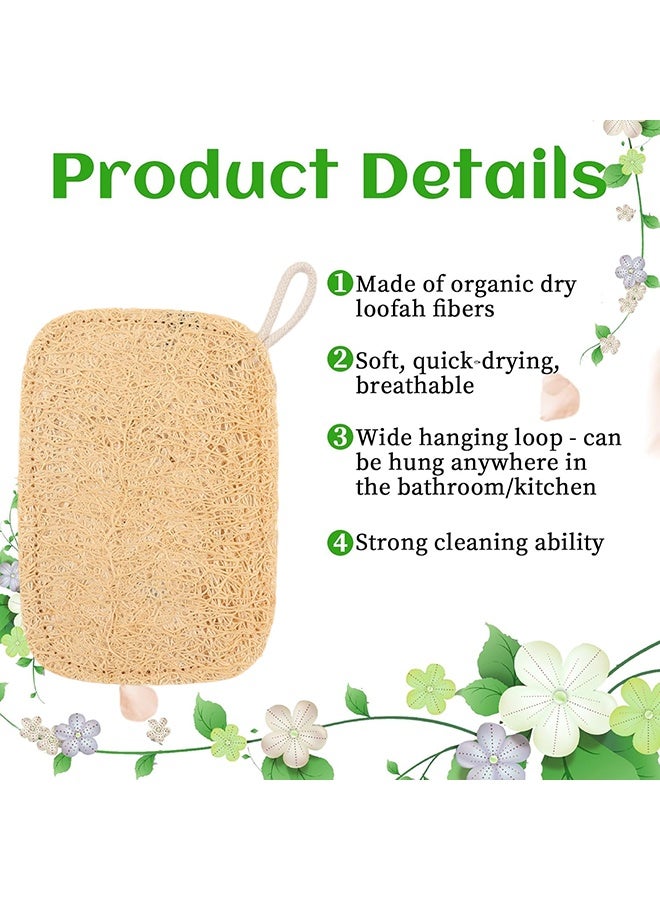 HaHaHai 5 Pack Natural Loofah Dish Sponge, Rectangular Vegetable Scrubber for Kitchen, Eco Friendly Dishwashing Scouring Pad -100% Biodegradable Compostable(7 x 11cm) - Image 3