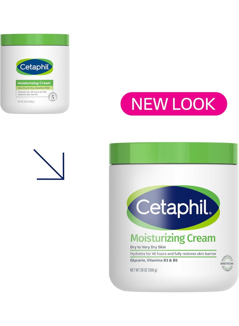 Cetaphil Moisturizing Cream Very Dry To Dry Sensitive Skin 566grams - Image 2