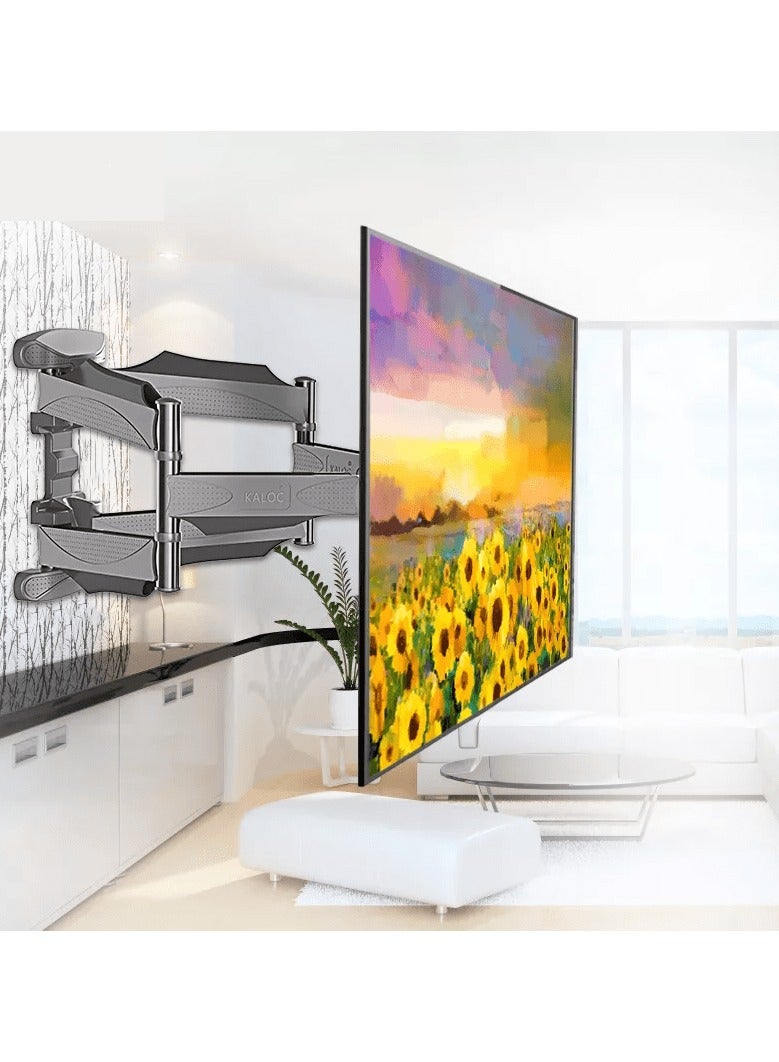 KALOC Double Arms Swivel TV Wall Mount Bracket for 32"-60" LED & LCD Flat Panel TVs up to 50 kg/110 lbs, VESA up to 400x400mm, TV Wall Bracket with Full Motion & 452 mm Extension, Black | X5 - Image 2