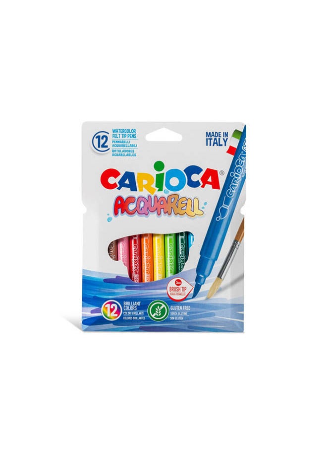carioca Watercolor Pens 12 Pcs Multicolour 