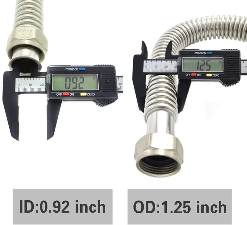 TT FLEX Stainless Steel Corrugated Water Heater Connector Flexible for Heater Softener, 1" FIP x 1" FIP, 0.92" ID x 18" Length (2 Pack) - Image 4