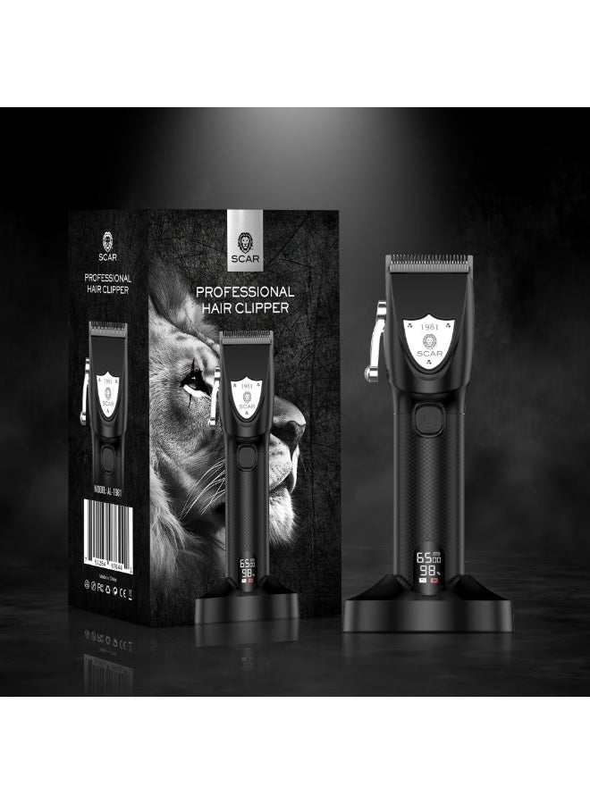Scar 1981 Professional Rechargeable Hair Clipper Cordless Trimmer for Face & Body, Adjustable Guards Black - Image 5