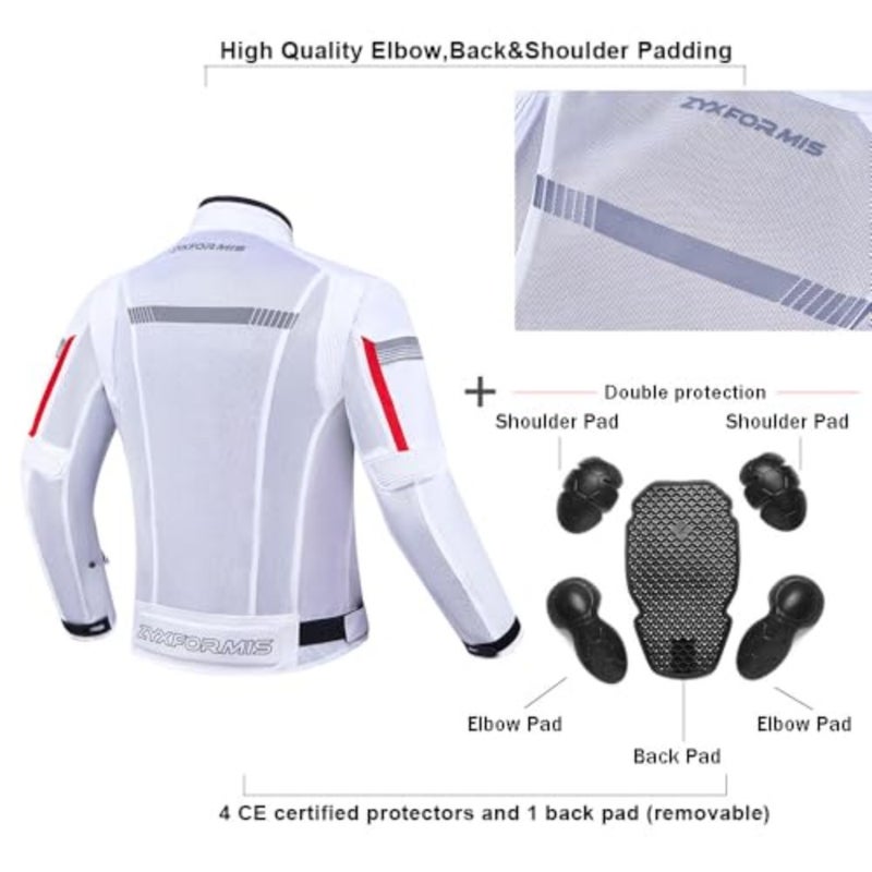 Breathable Mesh Motorcycle Jacket for Summer, Biker Jackets for Men with Armor, Motorcycle Jackets for Motorbike Riding - Image 5