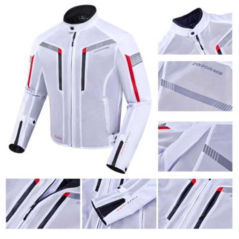 Breathable Mesh Motorcycle Jacket for Summer, Biker Jackets for Men with Armor, Motorcycle Jackets for Motorbike Riding - Image 4