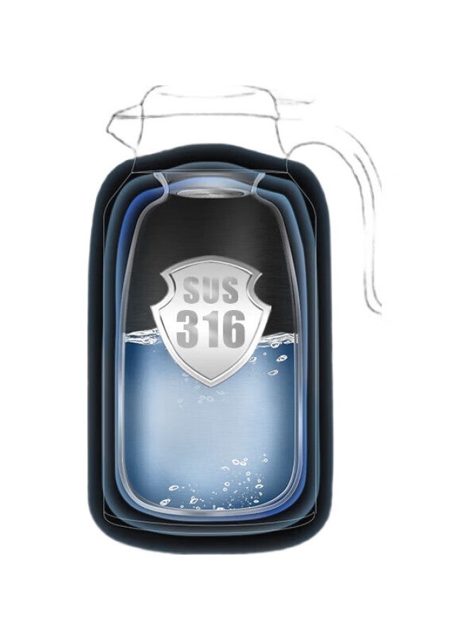 Lebete Libede Household Insulated Bottle, 316 Stainless Steel Thermos, Large Capacity Hot Water Bottle, Insulated Flask, 2800Ml, Black - Image 2