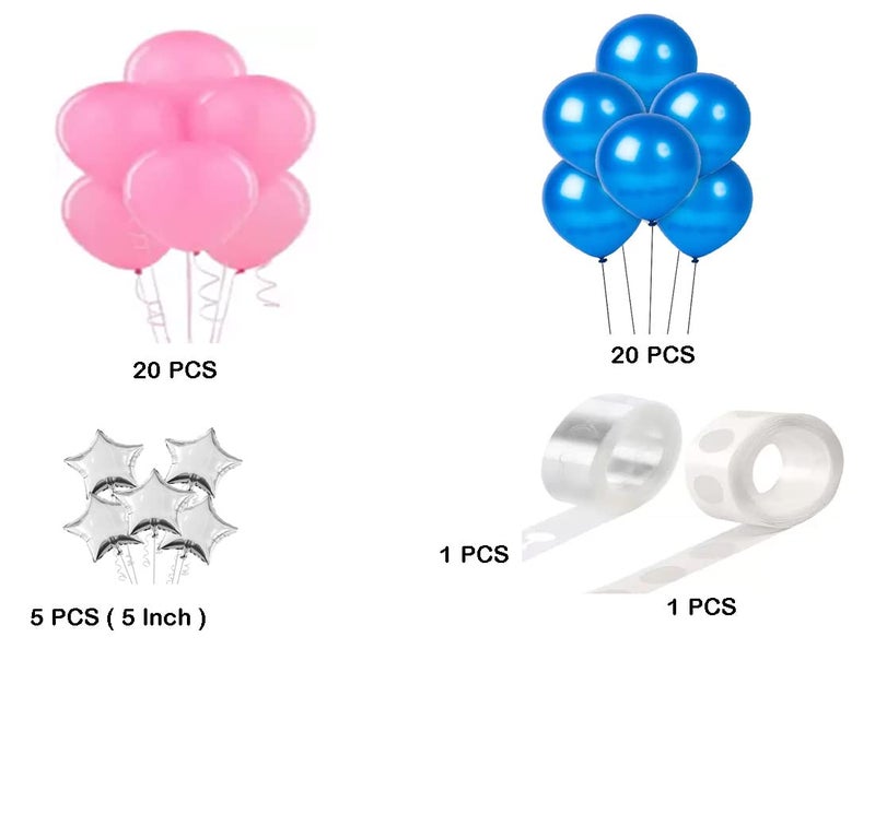 SOI HD Metallic Balloons Garland Arch Kit Decoration for Wedding/Bride to be Party/Birthday/Baby Shower Party Decorations (Pink, Blue) pack of 1 material Foil - Image 2