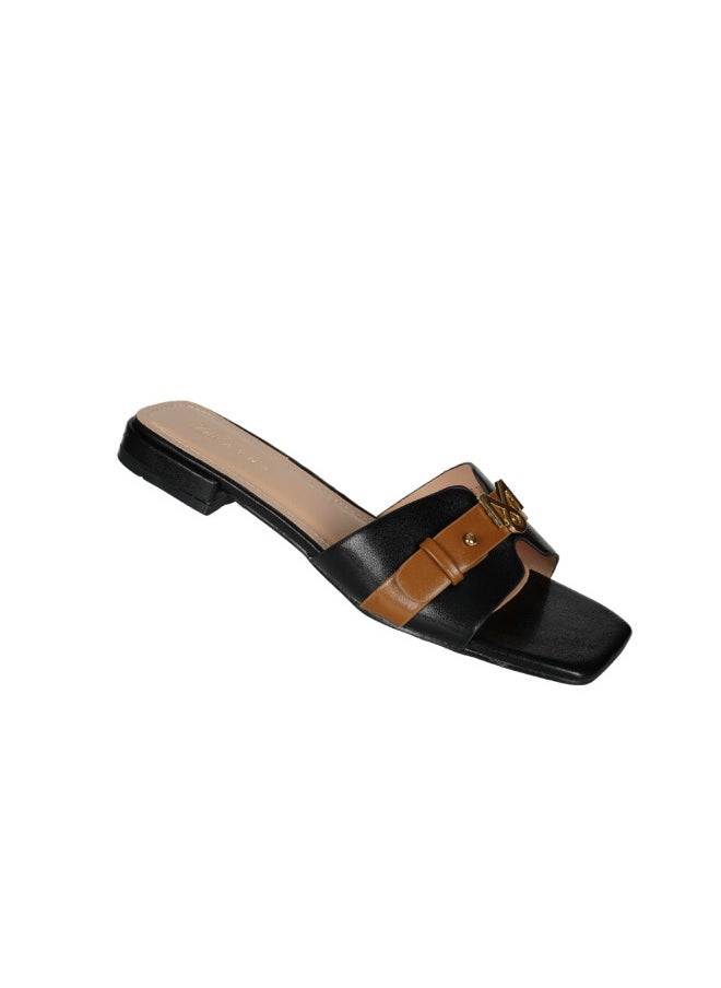 ZAYNA 221-41 Zayna Ladies  Square Toe  Sliders 10G3753-6 Black  - Image 1
