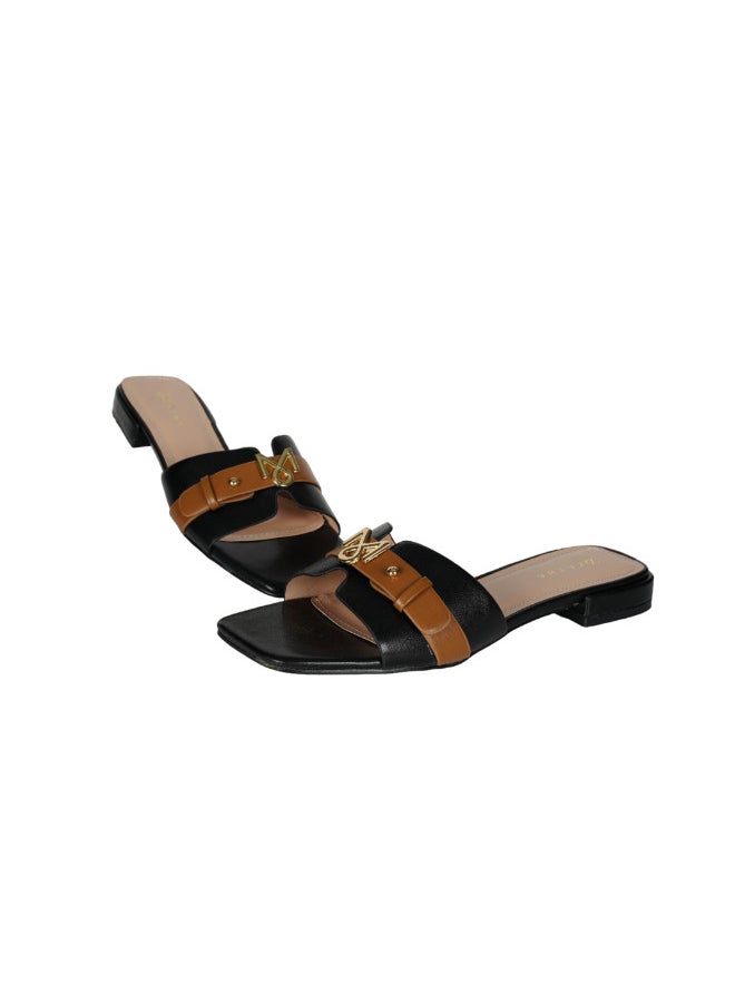 ZAYNA 221-41 Zayna Ladies  Square Toe  Sliders 10G3753-6 Black  - Image 2