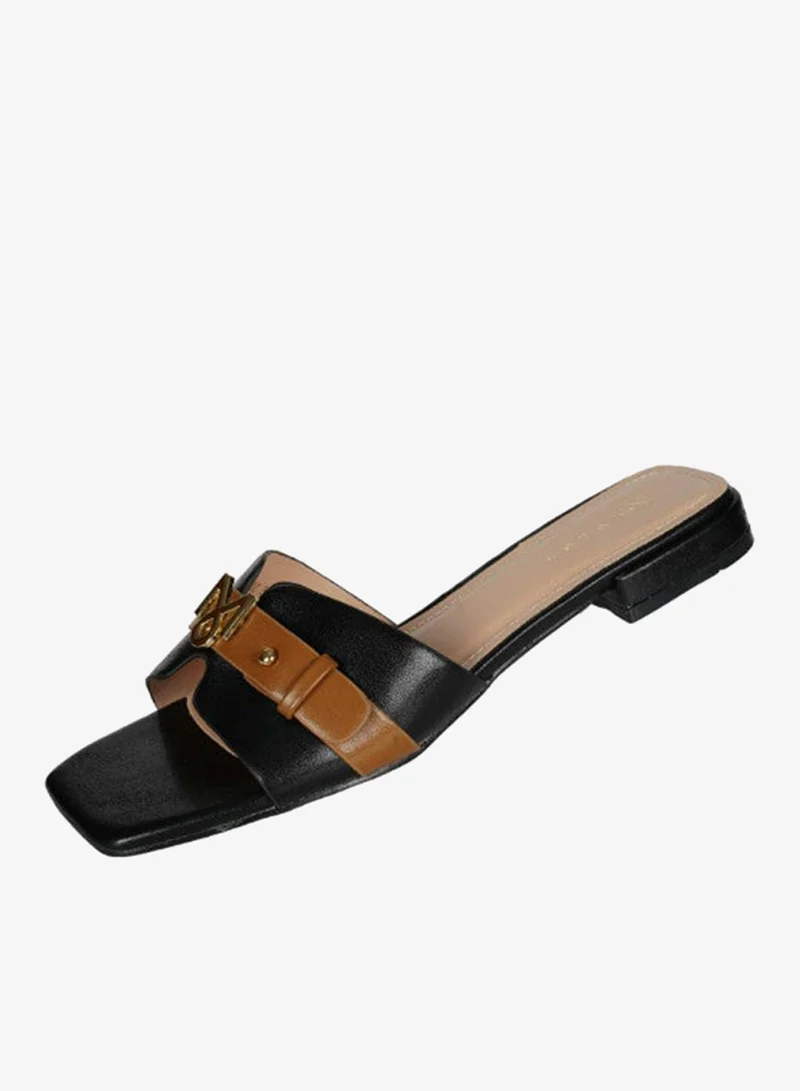 Zayna Black 221-41 Zayna Ladies  Square Toe  Sliders 10G3753-6 Black for Women | Best Price UAE