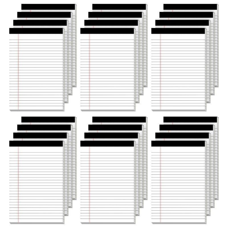 Nichela 24 Pack of Legal Pad Writing Pads 5" x 8" Notepad 80gsm Recycled Paper Small Legal Pads 25 Lines Note Pads Perforated Legal Pads 720 Sheets Double-Sided Printing Printed Legal Pads for School, - Image 1