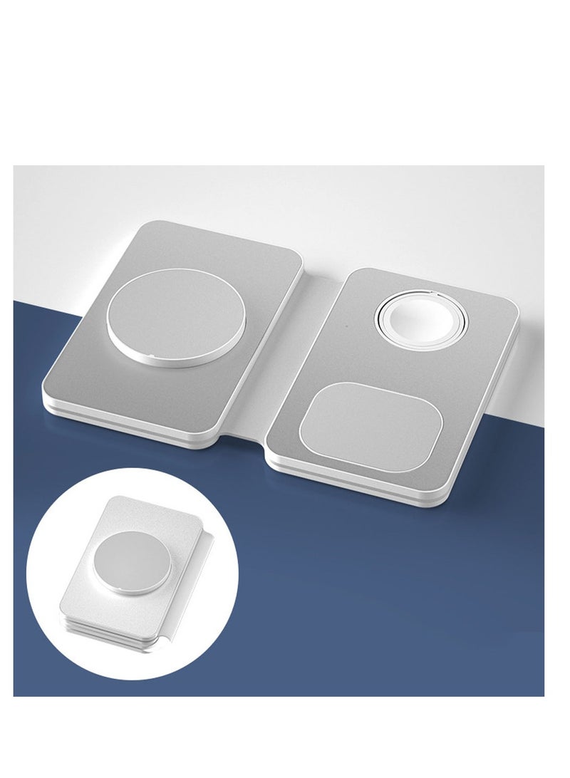 SYOSI 3 in 1 Wireless Charging Station, Foldable Travel Wireless Charger for iPhone Series, Mag-Safe Charger Stand for iWatch Series, for Apple Charging Station - Image 4