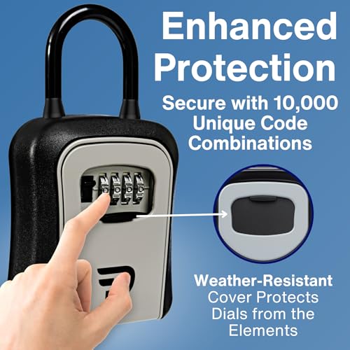 RUDY RUN Key Lock Box for Outside - Realtor Lockbox for House Keys Outdoor - Combination Key Hiders to Hide a Key Safe Storage - Image 4