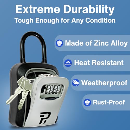 RUDY RUN Key Lock Box for Outside - Realtor Lockbox for House Keys Outdoor - Combination Key Hiders to Hide a Key Safe Storage - Image 3