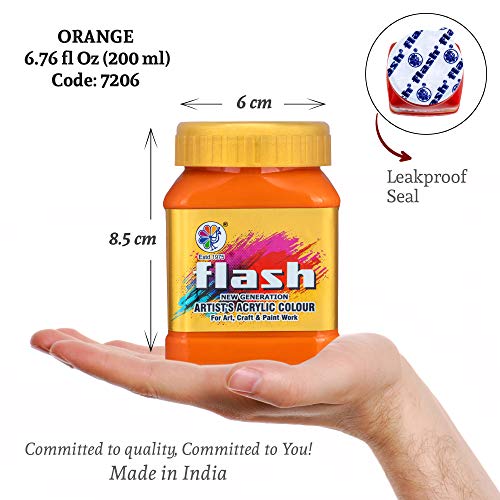Flash Acrylic Colour (Orange, 200 ml) - Image 2