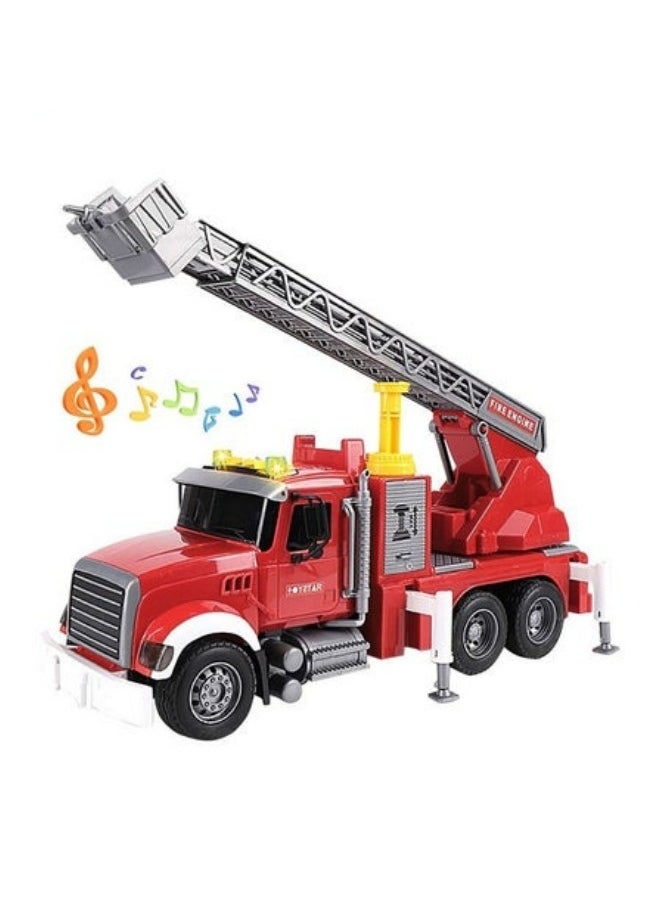 MIXDE Fire Truck Toy with Lights and Sounds Friction Powered Car Fire Engine Truck with Water Pump Sirens and Extending Ladder  - Image 2