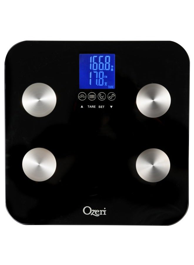 Ozeri Touch 440 lbs Total Body Weight Scale (Body Fat, Muscle, Bone, Weight & Hydration), Auto Recognition Bath Scale with Infant Tare - Image 1