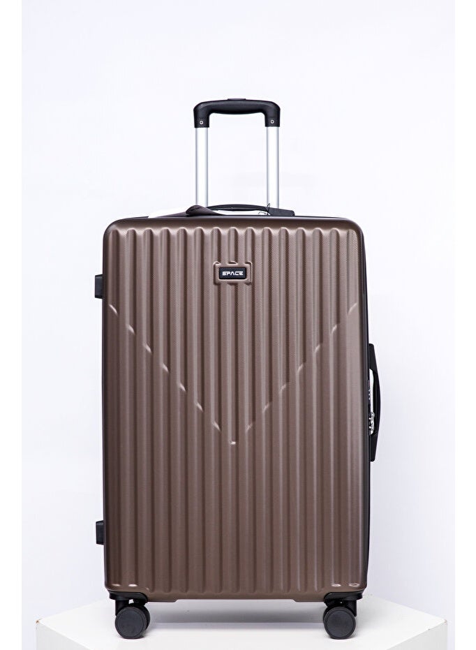 سبيس مجموعة حقائب سفر من 3 قطع، بجوانب صلبة وعجلات دوارة، وخفيفة الوزن من مادة ABS، مناسبة للسفر، 28/24/2020 - لون بني - Image 3