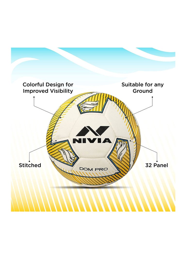 Nivia DOM05 Pro ‎PU Football | Size 5 | Machine Stitched | 32 Panel | PU Micro Fiber top Layer | Soccer Ball | Latex Bladder Core - Image 2