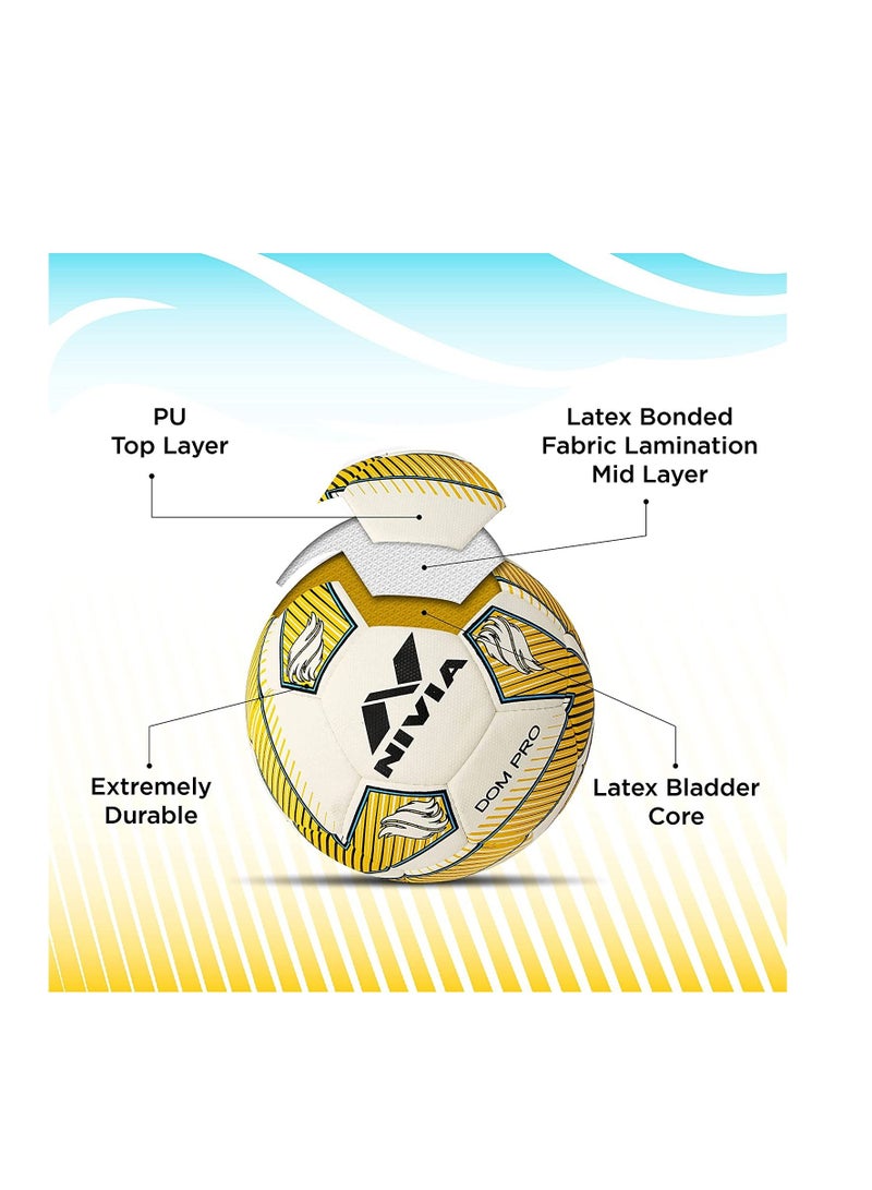 Nivia DOM05 Pro ‎PU Football | Size 5 | Machine Stitched | 32 Panel | PU Micro Fiber top Layer | Soccer Ball | Latex Bladder Core - Image 3