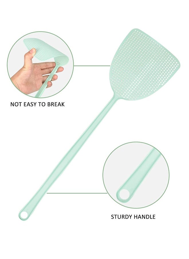 Generic - Fly Swatter 4 Pack Plastic Fly Swatters Heavy Duty Assorted Colors Strong Flexible Manual Fly Swatter with Long Handle Insects Bugs and Fly Killer Random Selection of Colors - Image 1