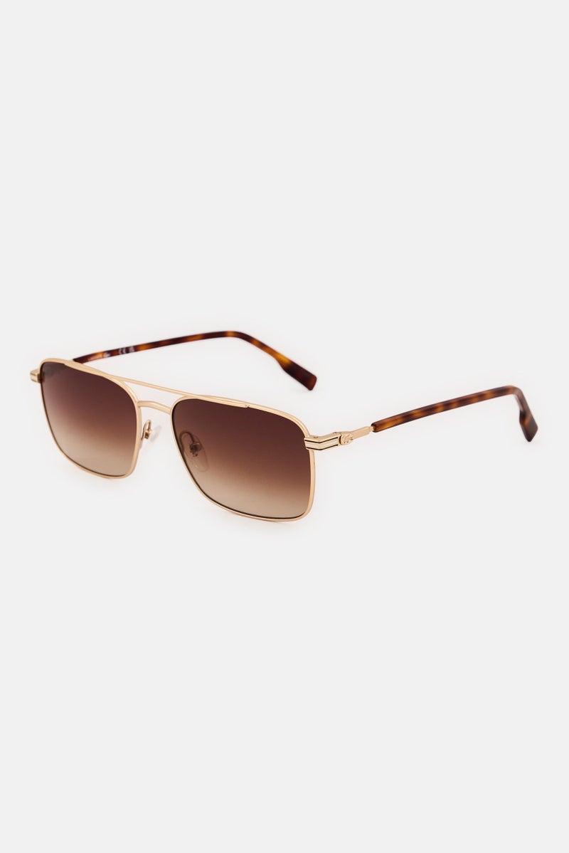 LACOSTE Men L264S Rectangular Sunglasses, Gold - Image 3