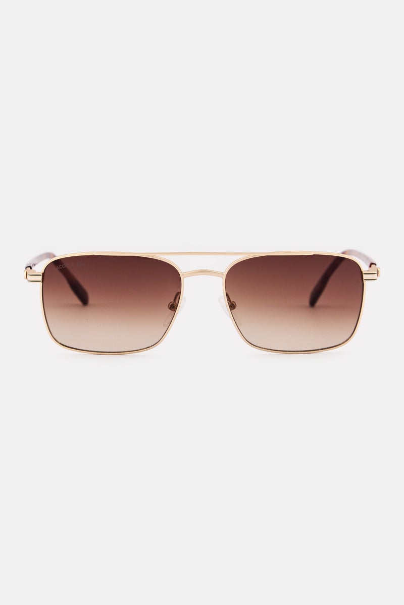 LACOSTE Men L264S Rectangular Sunglasses, Gold - Image 1