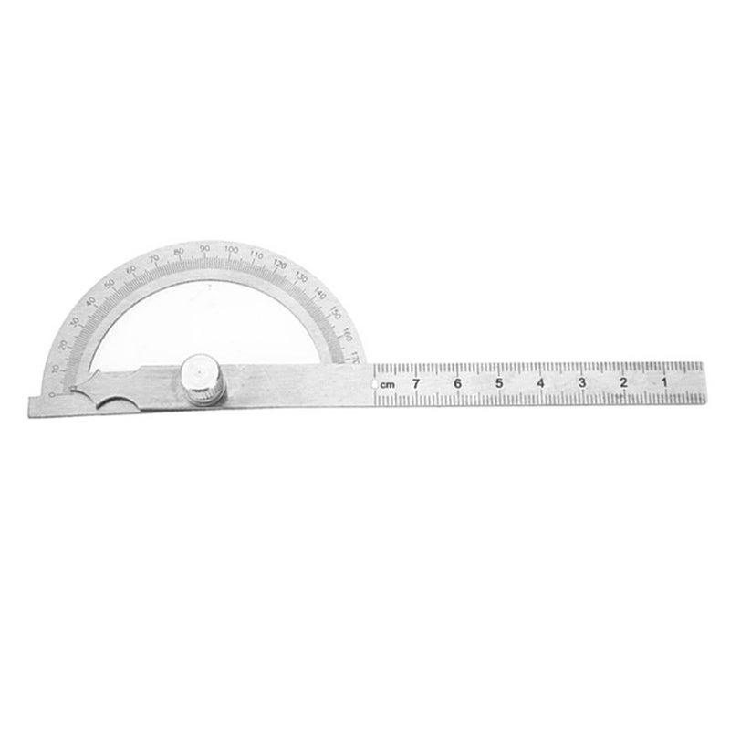 Stainless Steel Angle Finder Protractor With Ruler 150x200mm Locking Nut For Students - Image 2
