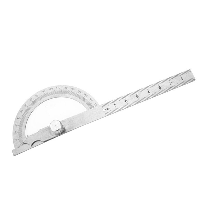 Stainless Steel Angle Finder Protractor With Ruler 150x200mm Locking Nut For Students - Image 4