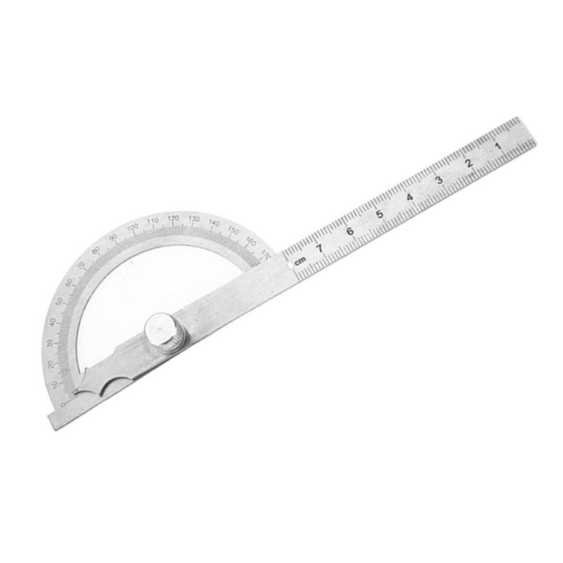 Stainless Steel Angle Finder Protractor With Ruler 150x200mm Locking Nut For Students - Image 5