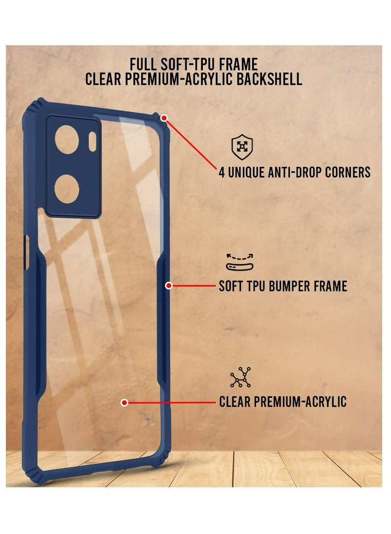 TEAM LUXURY OnePlus Nord N20 SE 4G/ Oppo A77 (4G/5G)/ OPPO A57 (4G/5G) Blue Mobile Phone Case Cover, Ultra-Thin Lightweight Cover Soft TPU Bumper + Acrylic Clear Back Case Cover - Image 2