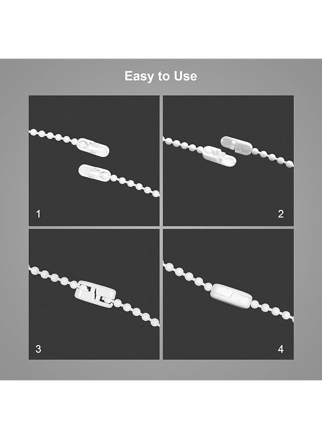 erorex Curtain Chain Connector 20 Pack Repair For Roller Blinds Shades Beaded Chains Cords Strings White - Image 3