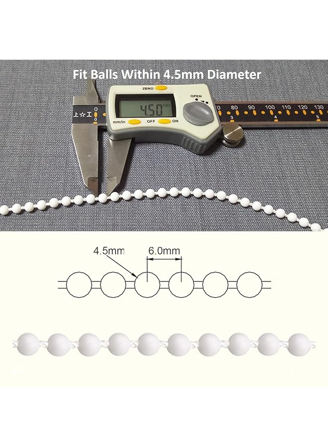 erorex Curtain Chain Connector 20 Pack Repair For Roller Blinds Shades Beaded Chains Cords Strings White - Image 4