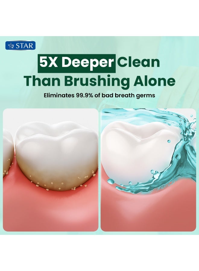SZ Star Fresh Mouthwash – Fresh Mint Flavour for Long-Lasting Fresh Breath & Oral Hygiene | Fights Bad Breath, Plaque & Bacteria | Gentle & Alcohol-Free | Daily Use for Sensitive Mouths | 266ml - Image 5