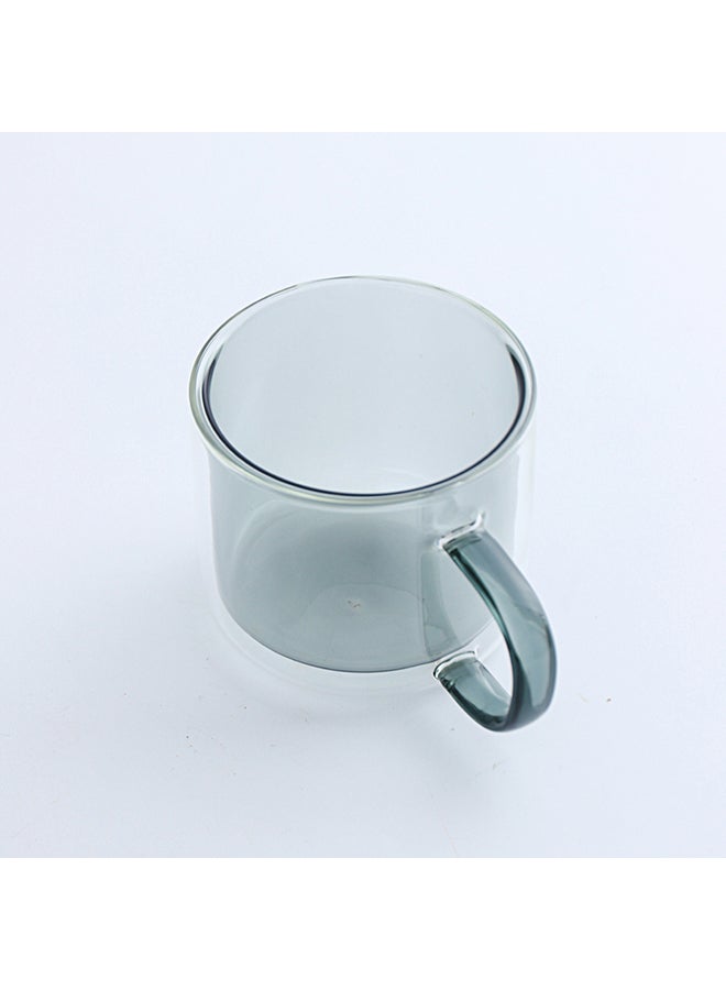 Double Glass Cup With Handle Grey 8.5x8.5x7.5cm - Image 3