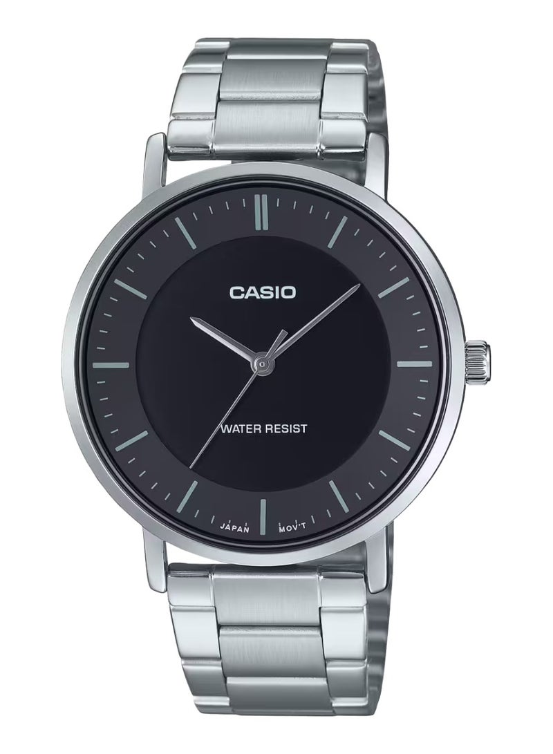 CASIO Analog Stainless Steel Black Dial Men's Watch MTP-VT04D-1E