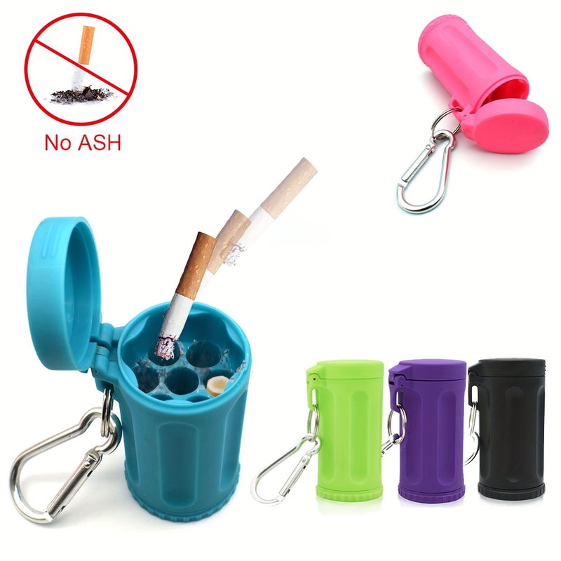 Purple Portable Windproof Ashtray Keychain Compact Leakproof for Travel - Image 5