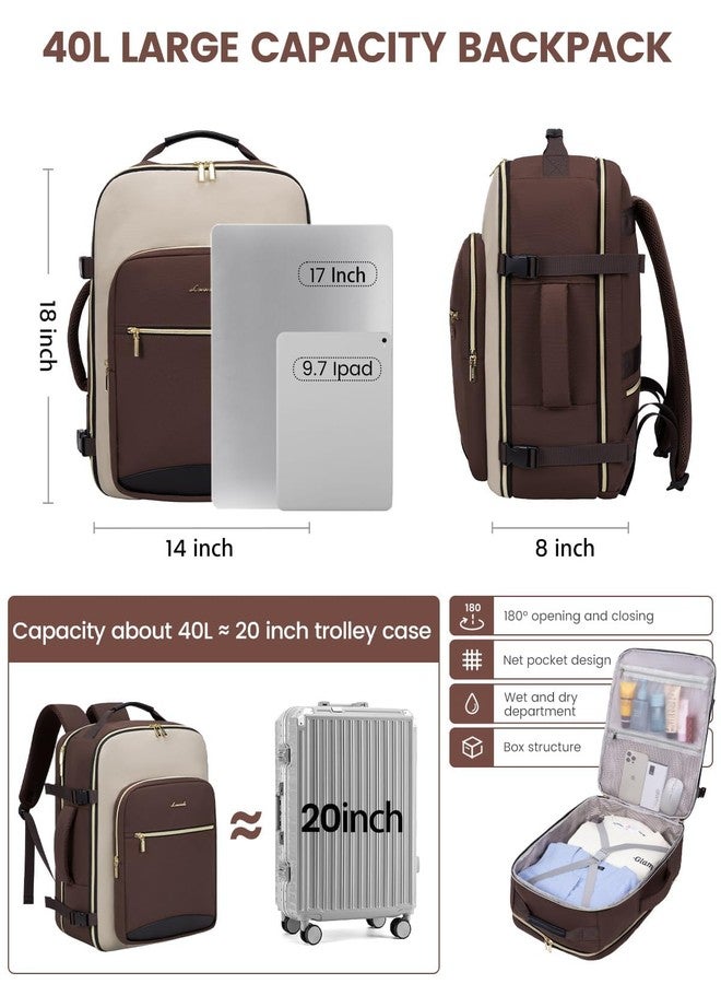 LOVEVOOK Carry on Backpack Personal Item Travel Bag for Women Men, Dark Grey-light Grey-black, 40L-4Pcs, Travel Backpacks - Image 4