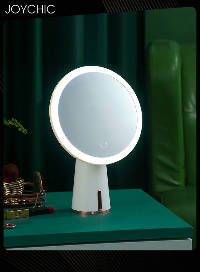 Joychic Women Luxury Multifunctional Makeup Mirror LED Table Lamp Home Small Student Dormitory Desktop Lighted Makeup Comb Makeup Mirror  - Image 3