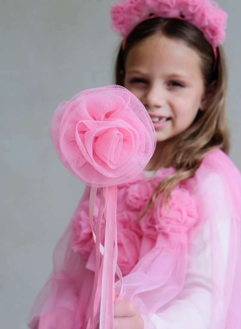 Mimi & Lula PINK RUFFLE FLOWER WAND