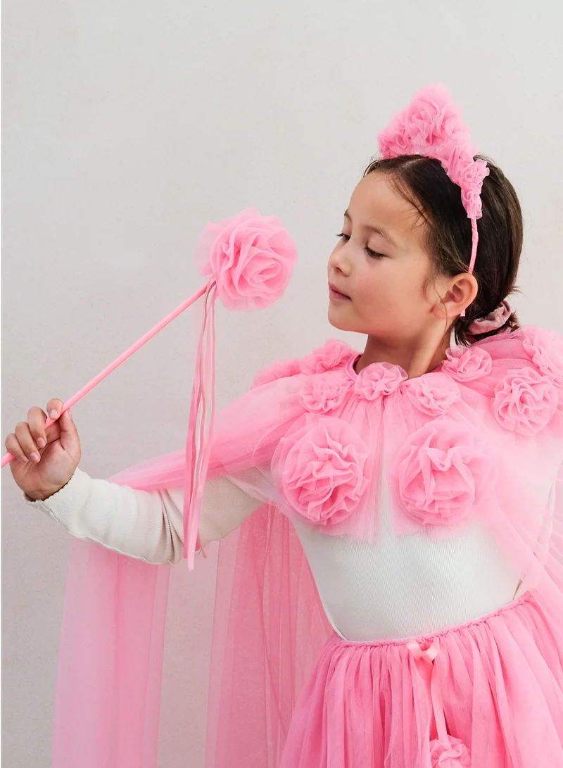 Mimi & Lula PINK RUFFLE FLOWER WAND