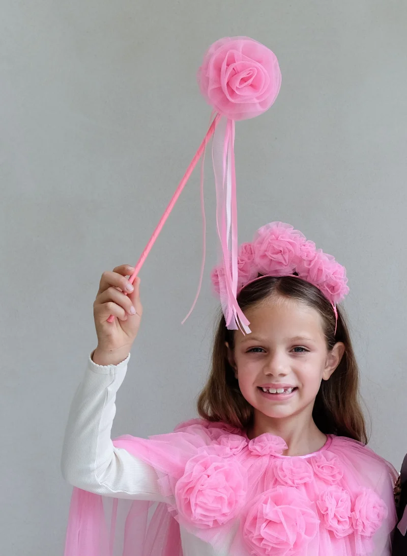 Mimi & Lula PINK RUFFLE FLOWER WAND