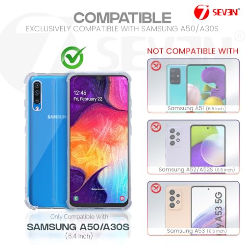 7-Seven 7SEVEN® Back Cover for Samsung Galaxy A50 | A30S Transparent Mobile Back Case Shock Proof Design Camera Edges Protection Crystal Clear Phone Case Silicon Soft TPU and Flexible Bumper Phone Cover - Image 2