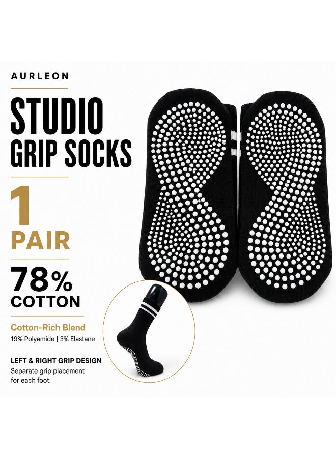 Aurleon 78% Cotton Pilates & Yoga Grip Socks – 1 Pair - Image 1