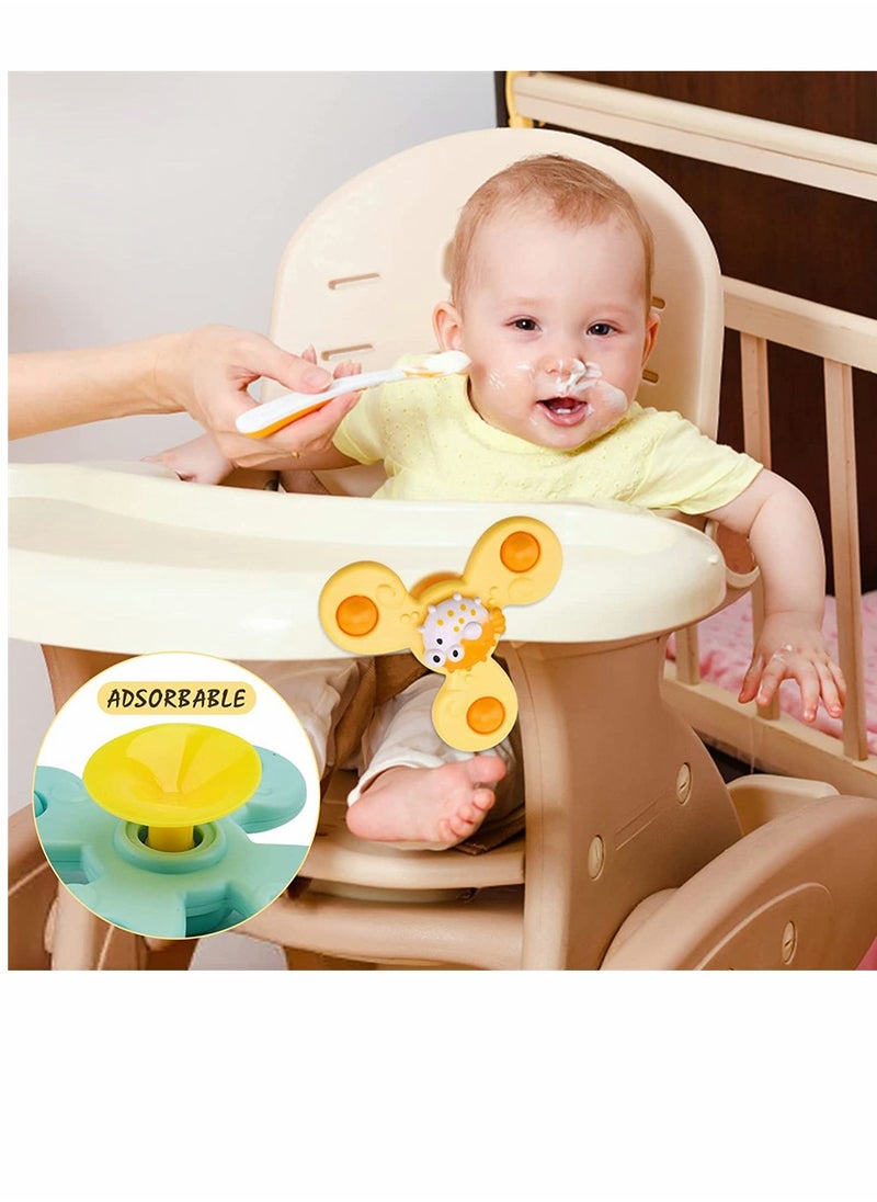 Generic - Baby Cup Spinner Toy with Suction Cup 3 Pack Baby Bath Toys Spinner Toys Cartoon Spinning Suction Toys Lovely Gift for Baby and Children - Image 1