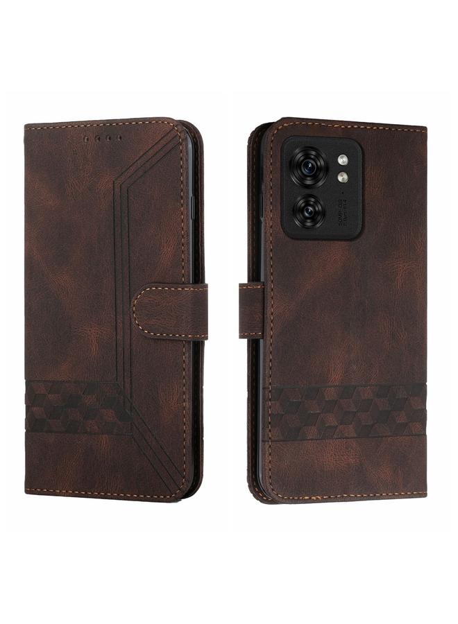 اس-توب جراب لهاتف موتورولا إيدج 40 - جراب هاتف جلدي قابل للطي بملمس مكعب - Image 1