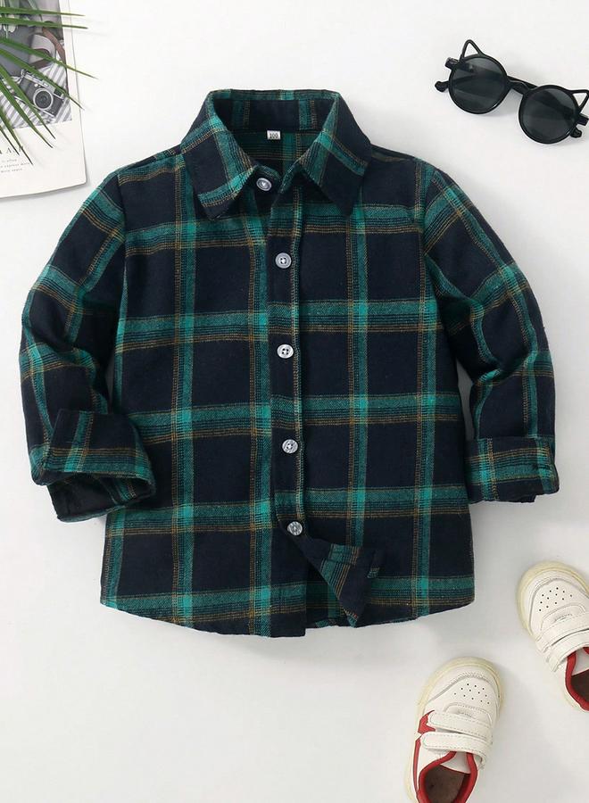 تايك تو قميص بطبعة مربعات وتفاصيل أزرار - Image 1