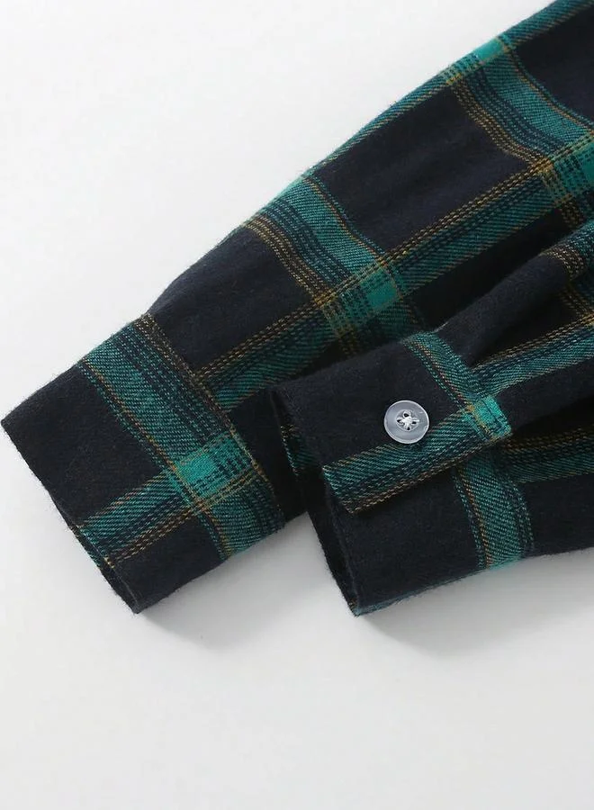 تايك تو قميص بطبعة مربعات وتفاصيل أزرار