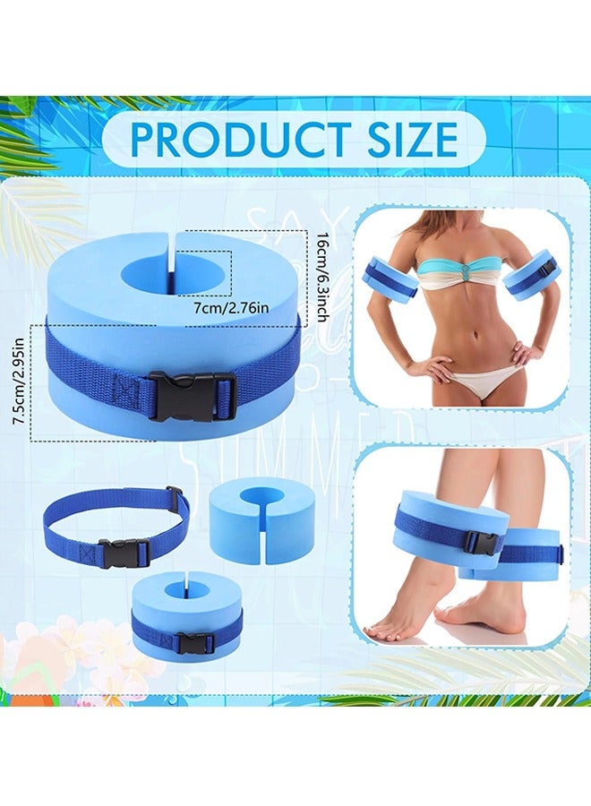 LJRN 4 Pcs Water Aerobics Set Aquatic Exercise Set for Aquatic Exercise 1 Pair Swimming Glove 2 Pcs Foam Swim Aquatic Cuffs Water Weights Equipment Pool Resistance Fitness Equipment for Swimming Training Water Workouts - Image 2