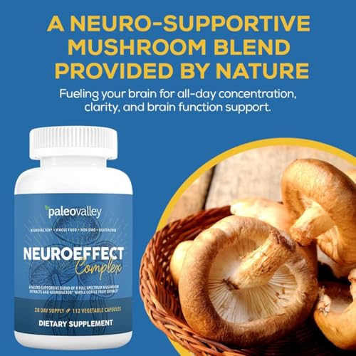 Paleovalley NeuroEffect - Neuro Mushroom Coffee Nutritional Supplement for Focus, Memory, and Energy Support - 28-Day Supply - 8 Full Spectrum Mushroom and Whole Coffee Fruit Extracts - Image 3